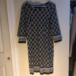 Talbots Navy and White Dress